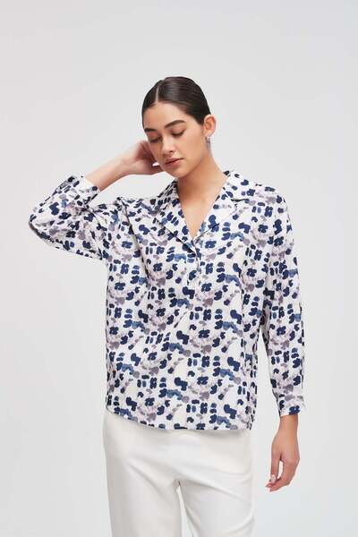 Livia Printed Long-Sleeve Top