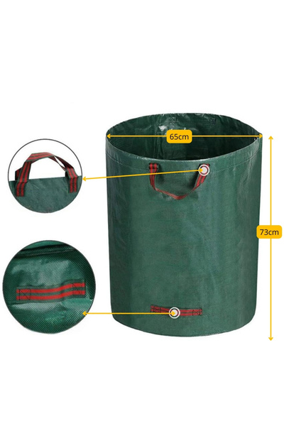 2H 2x Garden Basket, Leaf Bag, Garden Grass Container, Compost 270l GoGarden