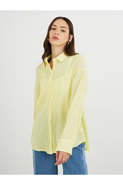 Take Two By Styli Textured Long Sleeve Oversized Shirt