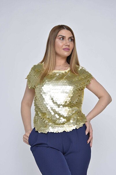 Nichii بلوزة سهرة بأكمام قصيرة