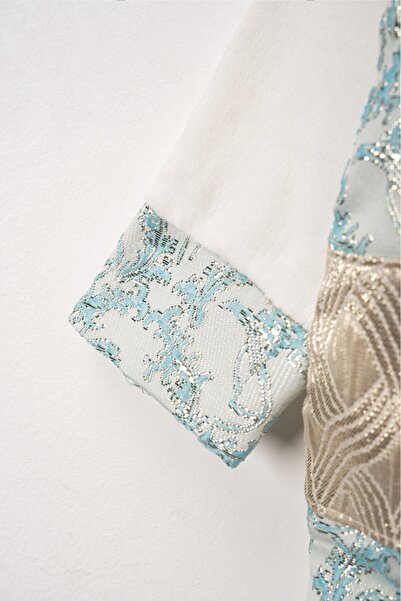 Tombyco Baby Boy Stylish Mevlütluk and Circumcision Gown and Hat Set - Gold Embroidered