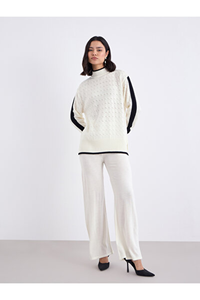 Styli Off White Knit Sweater and Trousers Co-Ods