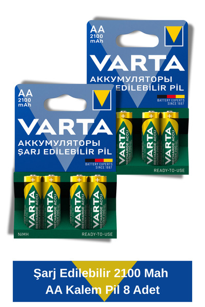 Varta Power Şarj Edilebilir Kalem Pil 2100Mah AA 8 Adet