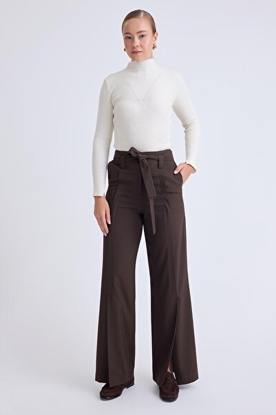 Vitrin High Waist Waist Belted Pants