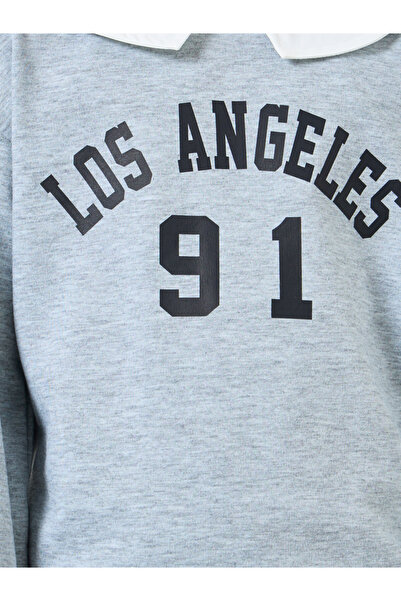 Styli Girls Grey Sweatshirt and Plaid Skirt Set