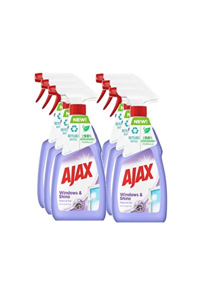 Ajax Set 6 x Soluție de curățare a geamurilor Windows & Shine, efect anti-aburire, 500 ml