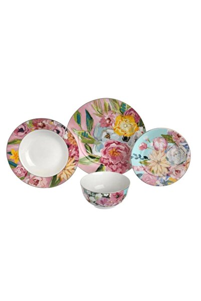 Lucky Art Peony Bone 24 Parça 6 Kişilik Yemek Takımı LYBA 065