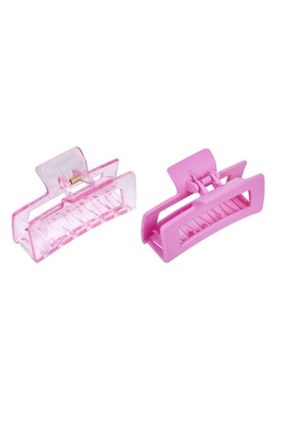 SHOPIENS Set 2 agrafe de păr pentru femei Shopiens®, fuchsia transparentă și ...