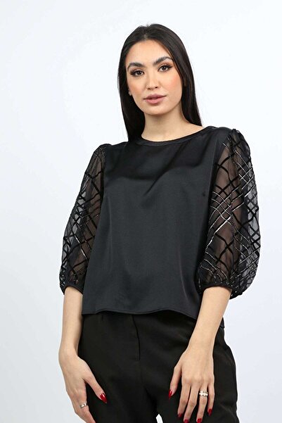 Nichii Solid Puff-Sleeve Top