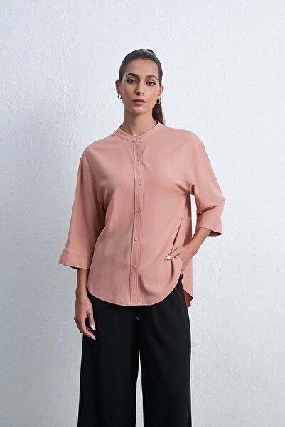 Livia قميص بياقة قميص سادة