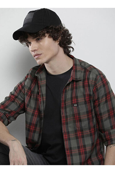 The Indian Garage Co By Styli قميص رجالي كاجوال منقوش بقصّة عادية