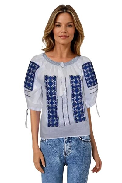 rody's forever Bluza tip ie dama RA 277 , marime XL, alb/albastru