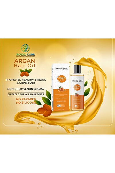 ARGAN زيت شعر دريم آند شاين أملا، غير لزج وغير دهني، خالي من البارابين، 200 م...