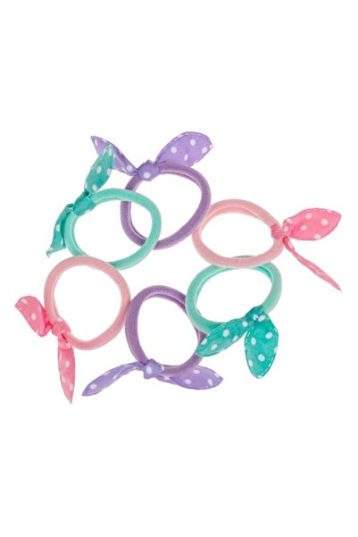 SHOPIENS Set 6 elastice de păr Shopiens® Kids pentru copii, colorate cu fundi...