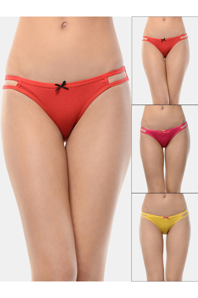Leading Lady By Styli Pack of 3 - Cut-Out Detail Cotton Bikini