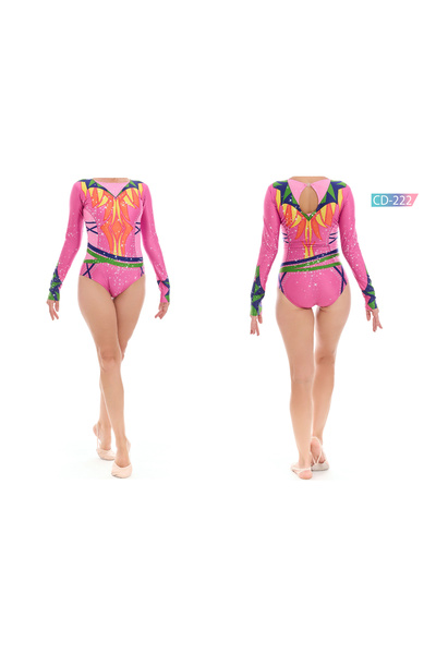 Rhytmine CD-222 Baskılı Cimnastik Mayo