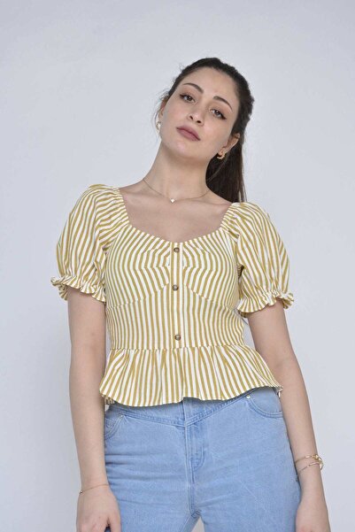 Nichii Striped Short-Sleeve Top