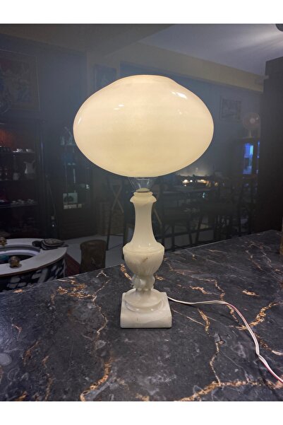 AntikHacı Vintage Fransız Opalin ve Mermer Lambader