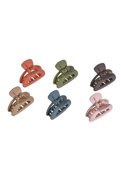 ANTBRO Set agrafe de păr pentru femei, multicolore, textură mată, 4 cm, 6 bucăți