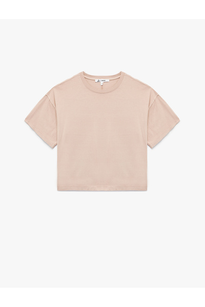 Koton Tricou oversize din bumbac, cu mânecă scurtă, cu decolteu rotund