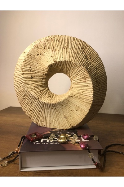 Evimore Delikli Traverten Krem Biblo Ev Dekorasyon Ofis Dekor Obje