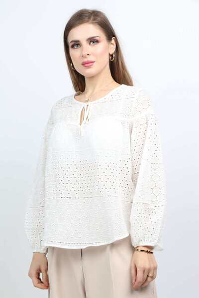 Nichii Long-Sleeve Tie-Waist Top