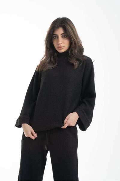 Nichii Solid High-Neck Long-Sleeve Top