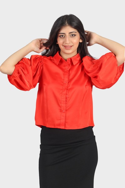 mica Printed Short-Sleeve Top with Elastic Waist