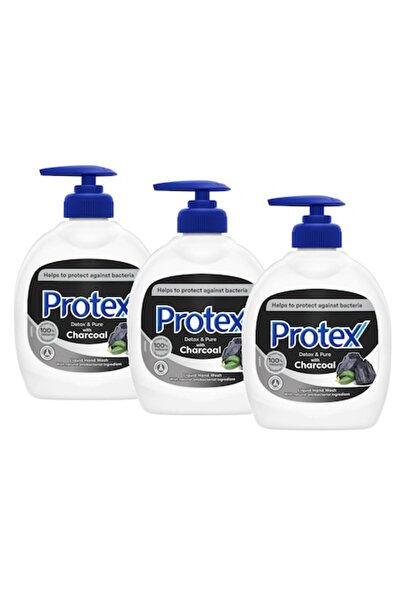 Protex Detox Pure Charcoal Liquid Soap, 3 x 300 ml
