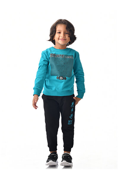 Victor and Jane By Styli Boys Graphic Print Sweatshirt and Joggers Set