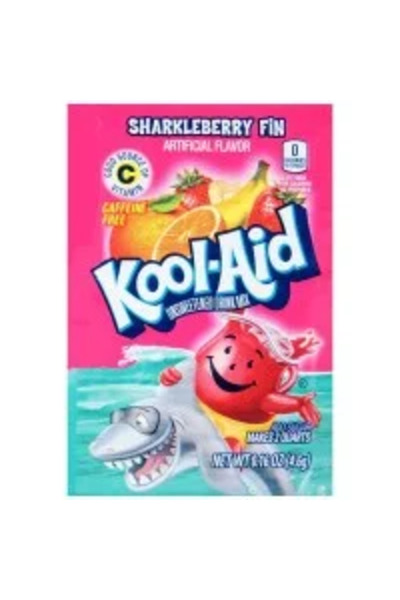 Kool aid Pliculeț cu fină de zmeură Sharkleberry - mix pentru băutură cu aromă de fructe 4,6g