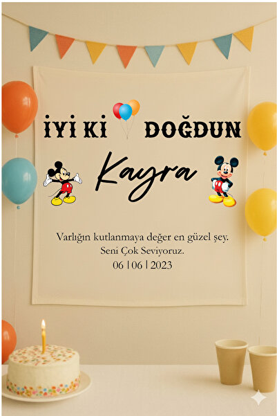 Jozia Kişiye Özel Doğum Günü Duvar Flaması / Duvar Süsü / Parti Flaması / Parti Süsü Happy Birthday