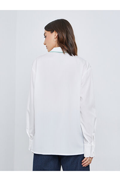 Take Two By Styli Solid Buttoned Long Sleeve Shirt with Chest Pocket