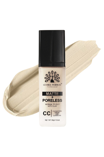 global fashion Matte & Poreless CC Foundation – 8 Shades, Oil-Control, Lightweight Buildable Coverage with SPF