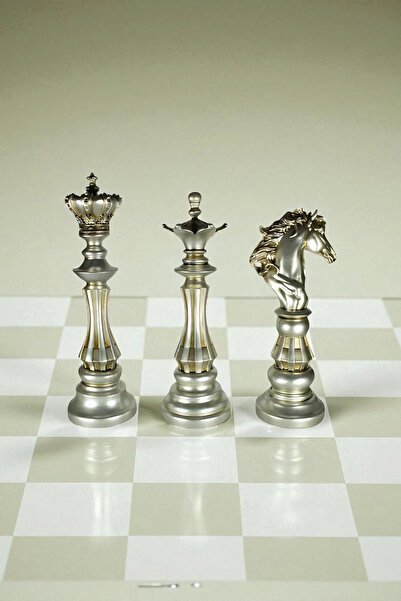 ay hediyelik Şah, Vezir, At - Dekoratif Satranç Takımı Biblo Seti