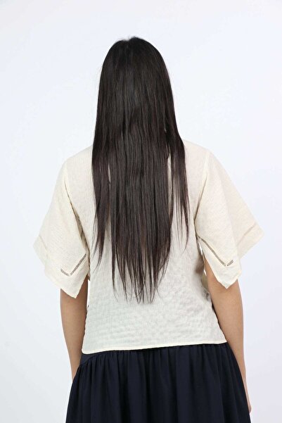 Nichii Butterfly Sleeve Round-Neck Top