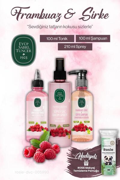 Eyüp Sabri Tuncer Sirke Frambuaz Sprey 210ml, Tonik ve Şampuan 100 ml ROSIE m...