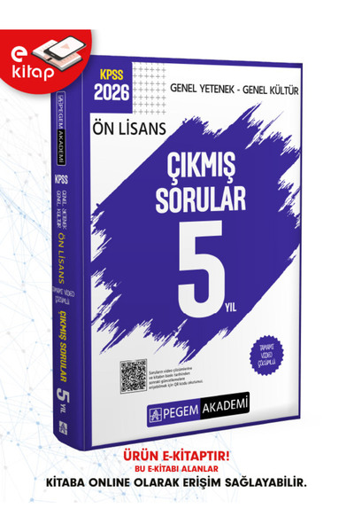 Pegem Akademi Yayıncılık 2026 KPSS Ön Lisans Genel Yetenek Genel Kültür Tamamı Video Çözümlü Çıkmış Sorular 5 Yıl (e-kitap)