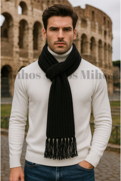 Mihos Unisex Thessaloniki Knitted Scarf – Thick Warm Winter Scarf