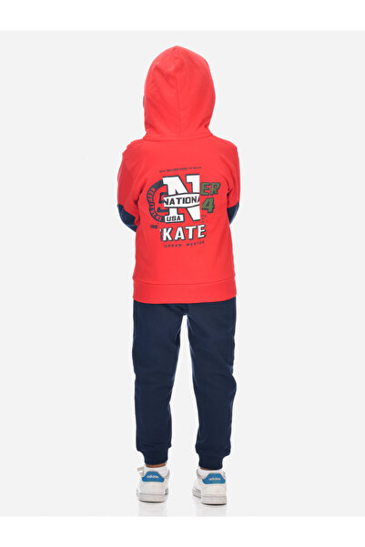 Victor and Jane By Styli Graphic Print Full zipper Hoodie and Joggers Set