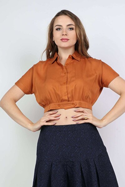Kitschen Short-Sleeve Button-Front Top