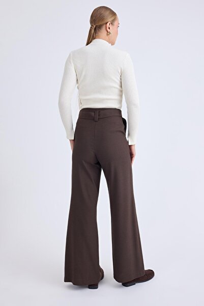 Vitrin Yüksek Bel Beli Kemerli Pantolon