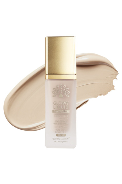 global fashion Glowy Liquid Foundation 30ml – 8 Shades, Radiant Finish, Buildable Coverage, Hydrating, SPF 15