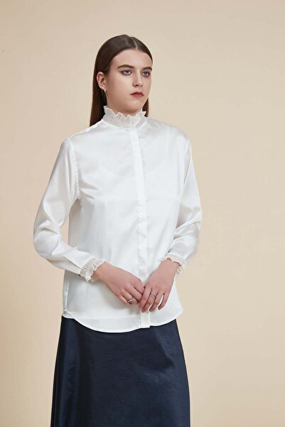 Yola Solid High Neck Long Sleeve Top