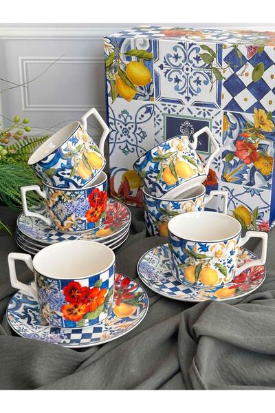 ROSSEV Tea Cup Italy Garden 6 Person 12 Piece