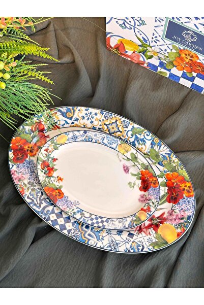 ROSSEV Italy Garden Oval Presentation Plate Set of 2