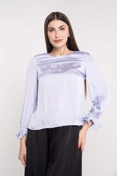 Nichii Solid Long-Sleeve Top with Flared Sleeves