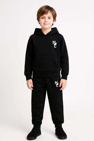 NEWKİDS Комплект за момчета с качулка, джобове тип кенгуру, сезонни, 2-слойни