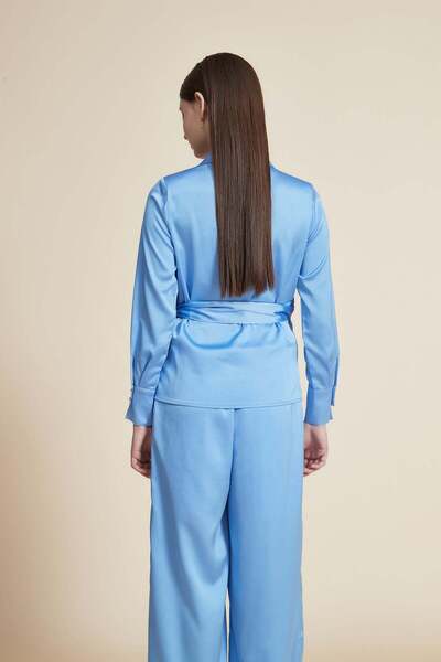 Yola Solid Long-Sleeve Top with Belt
