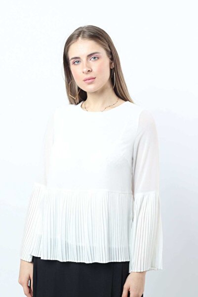 Nichii Pleated Long-Sleeve Top